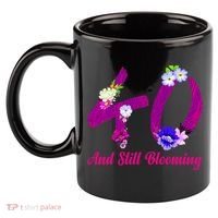 Still Blooming 40th Birthday Flowers 11oz C Handle Ceramic Mug thumb 2