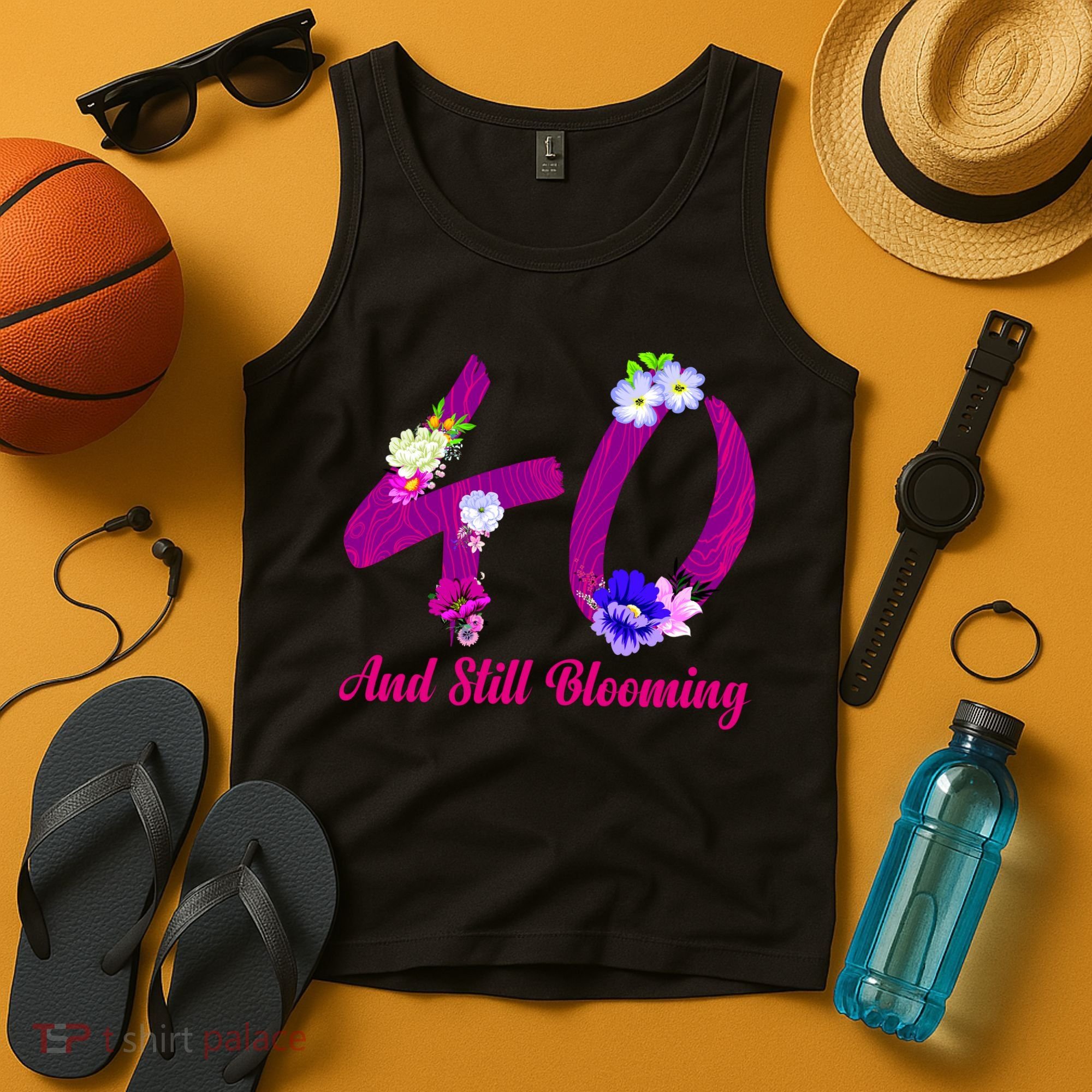 Still Blooming 40th Birthday Flowers Tank Top