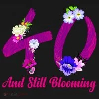 Still Blooming 40th Birthday Flowers Women's Long Sleeve Shirt thumb 2