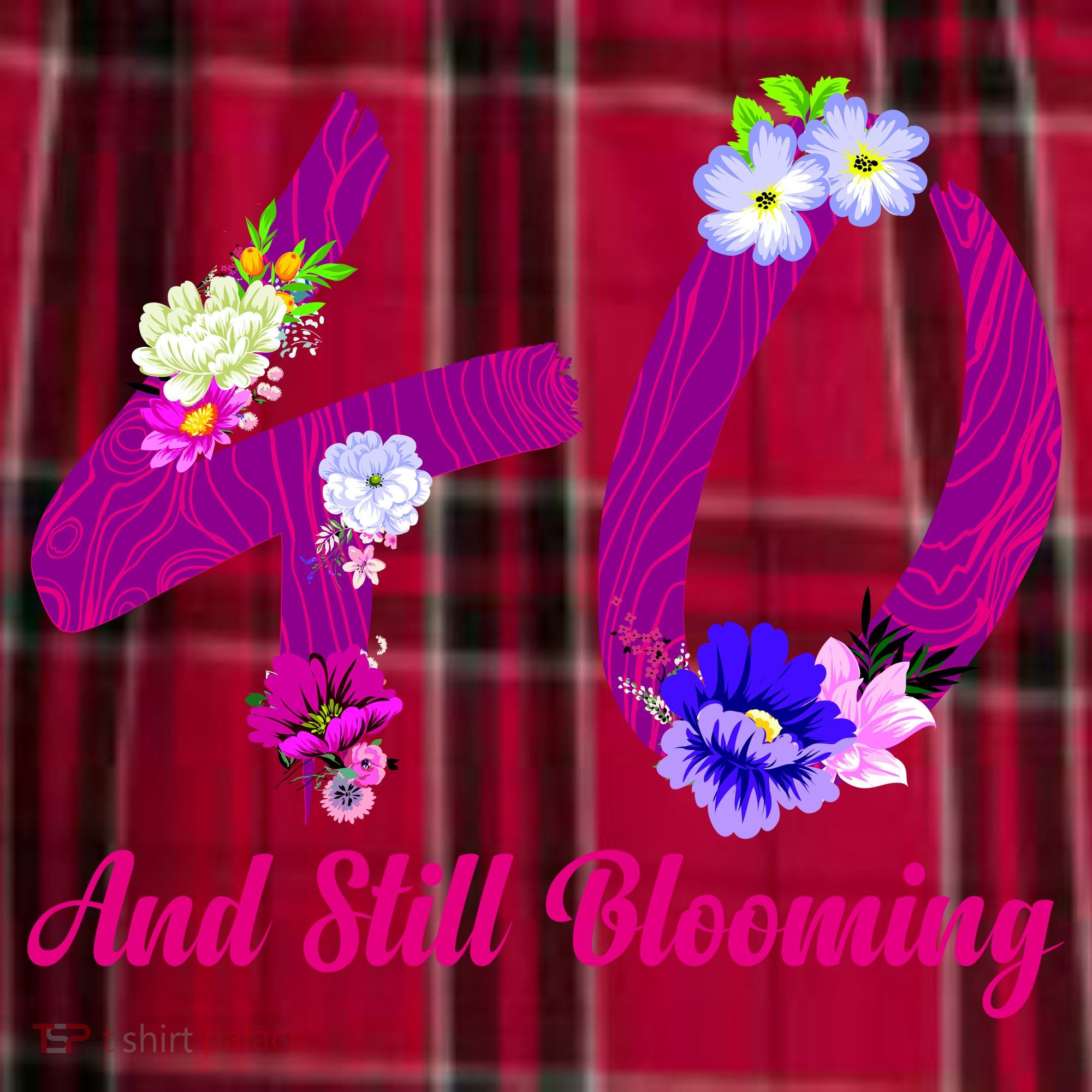 Still Blooming 40th Birthday Flowers Women's Flannel Plaid Pajama Pants