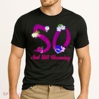 Still Blooming 50th Birthday Flowers Cooling Performance Crew T-Shirt thumb 2