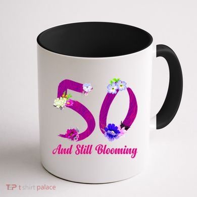 Still Blooming 50th Birthday Flowers Coffee Mug back