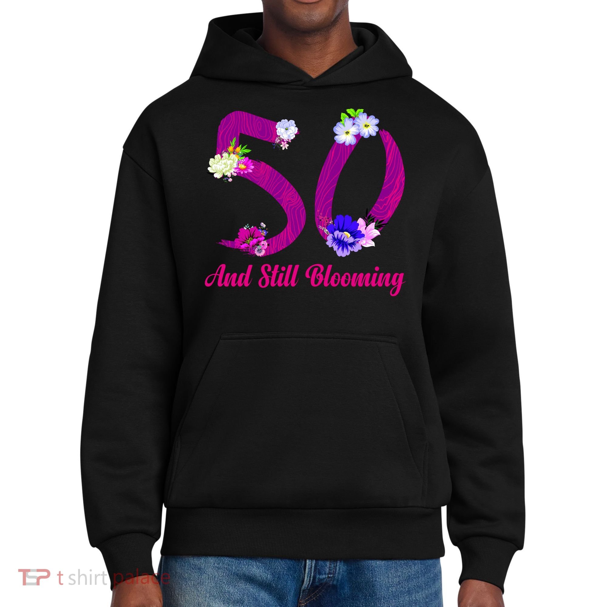 Still Blooming 50th Birthday Flowers District V.I.T. Heavyweight Hoodie