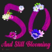 Still Blooming 50th Birthday Flowers Urban Oversized Heavyweight T-Shirt thumb 2