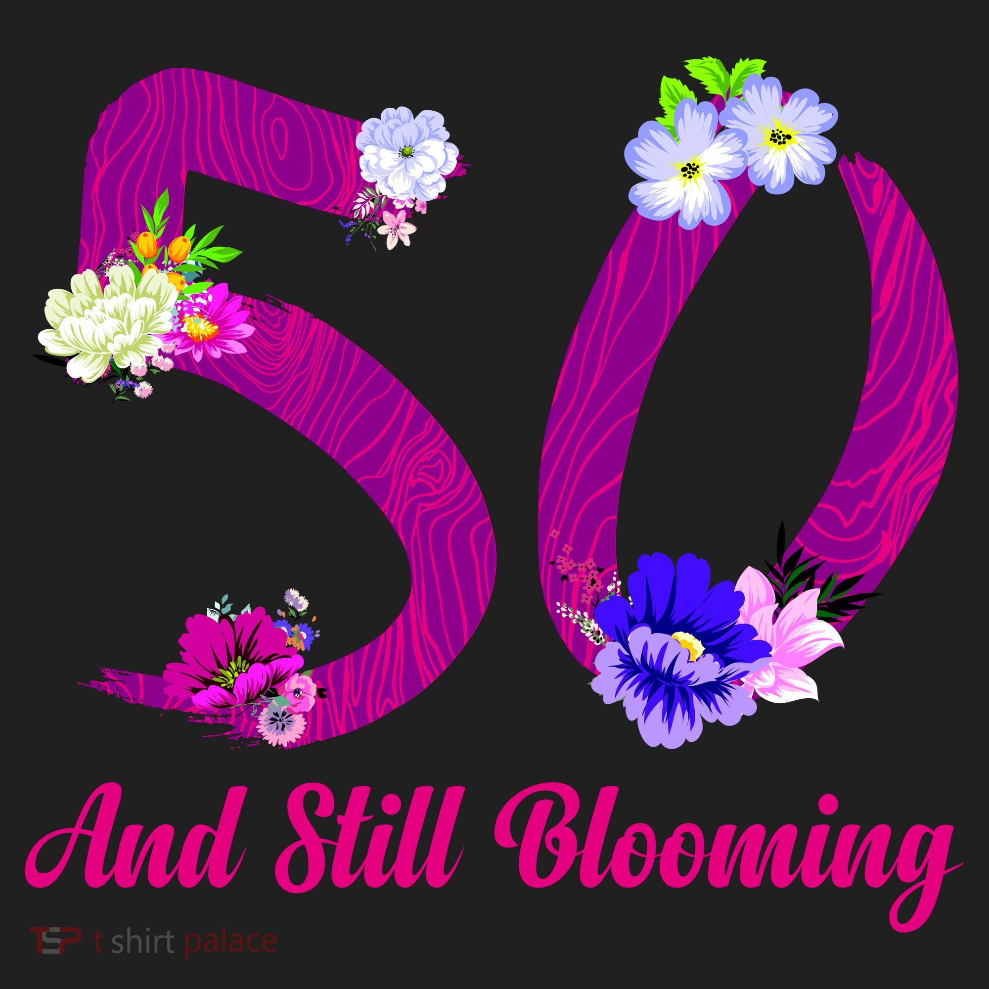 Still Blooming 50th Birthday Flowers Urban Oversized Heavyweight T-Shirt