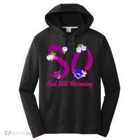 Still Blooming 50th Birthday Flowers Performance Fleece Hoodie thumb 0