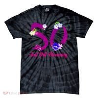 Still Blooming 50th Birthday Flowers Tie-Dye T-Shirt thumb 0