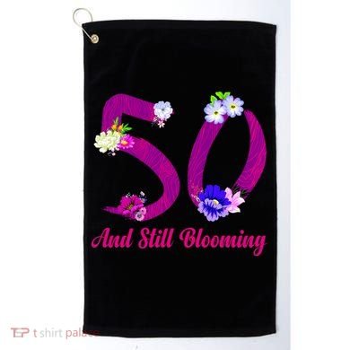 Still Blooming 50th Birthday Flowers Golf Towel
