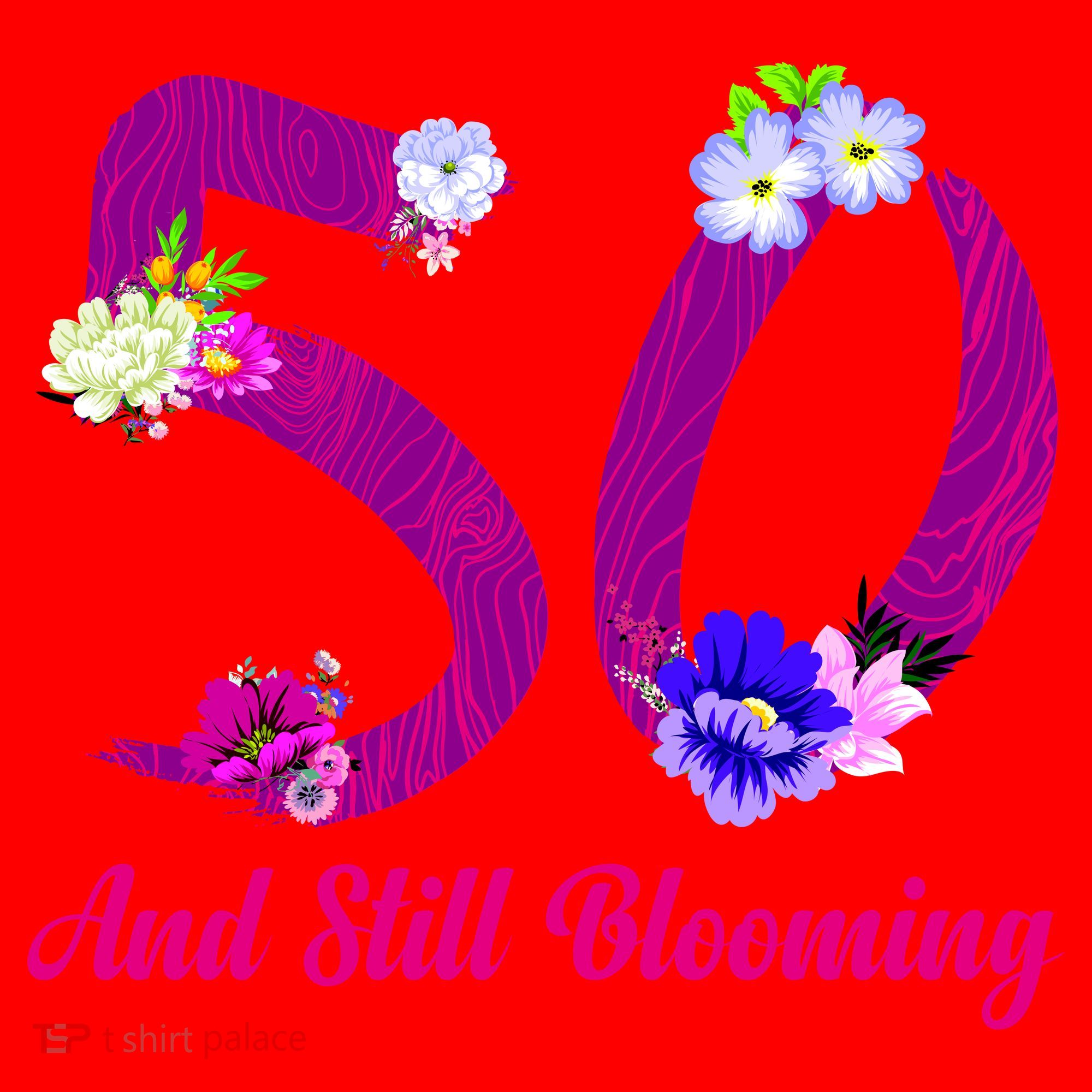 Still Blooming 50th Birthday Flowers Santa Hat