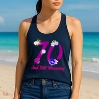 Still Blooming 70th Birthday Flowers Women's Tank Top thumb 2