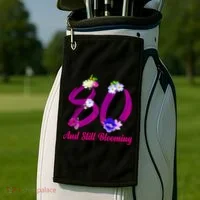 Still Blooming 80th Birthday Flowers Golf Towel thumb 2