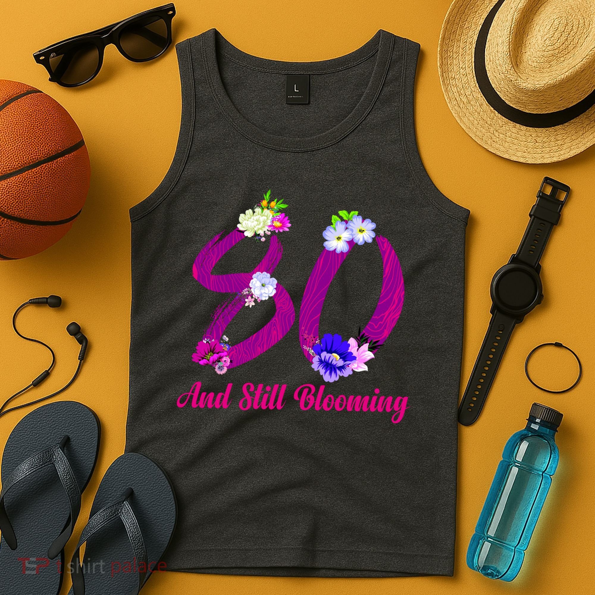 Still Blooming 80th Birthday Flowers Tank Top