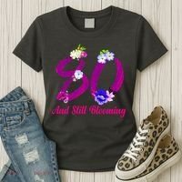 Still Blooming 80th Birthday Flowers Women's T-Shirt thumb 3