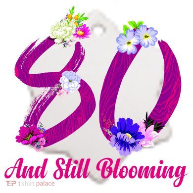 Still Blooming 80th Birthday Flowers Ceramic Ornament