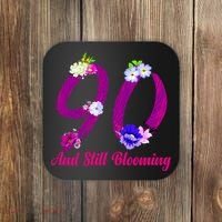 Still Blooming 90th Birthday Flowers Coaster thumb 0