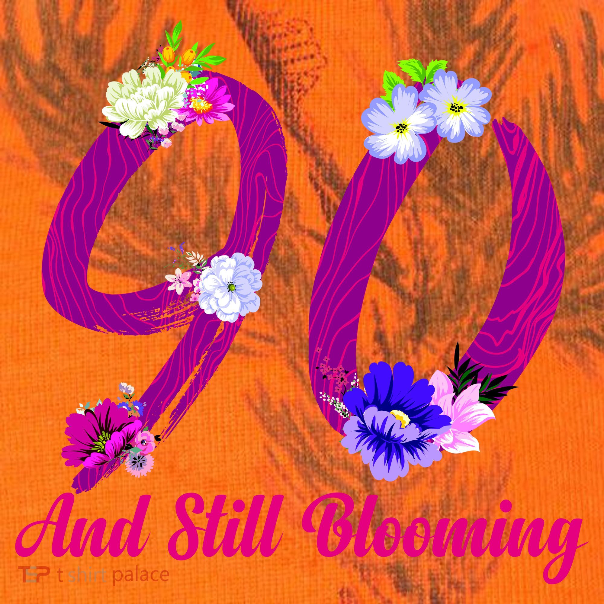 Still Blooming 90th Birthday Flowers Kati Licensed 12" Camo Cuffed Beanie