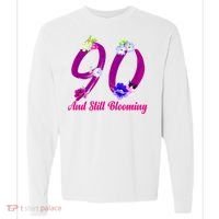 Still Blooming 90th Birthday Flowers Comfort Colors Heavyweight Long Sleeve T-Shirt thumb 0