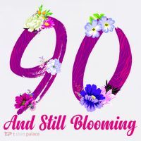 Still Blooming 90th Birthday Flowers V-Neck T-Shirt thumb 3