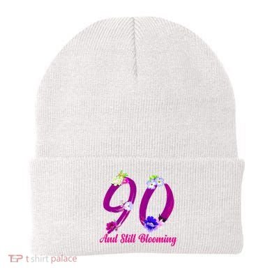 Still Blooming 90th Birthday Flowers Beanie