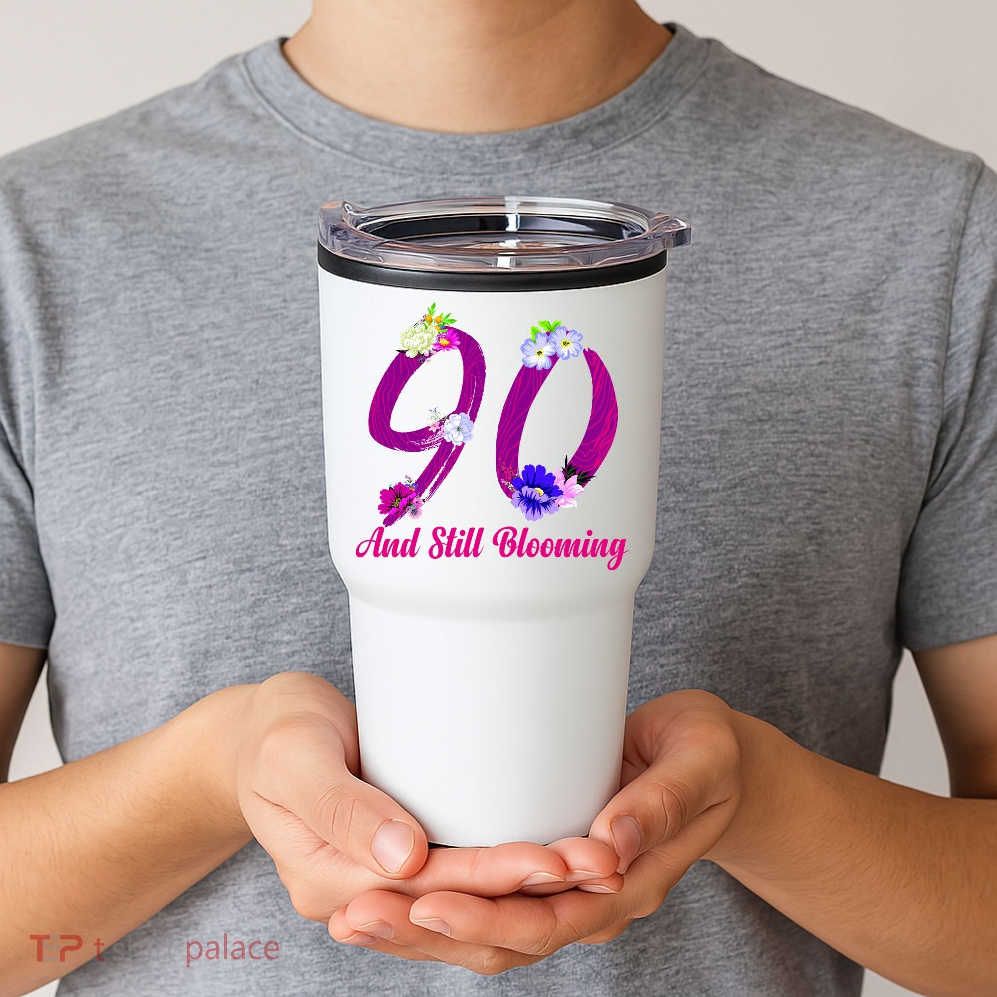 Still Blooming 90th Birthday Flowers Tumbler
