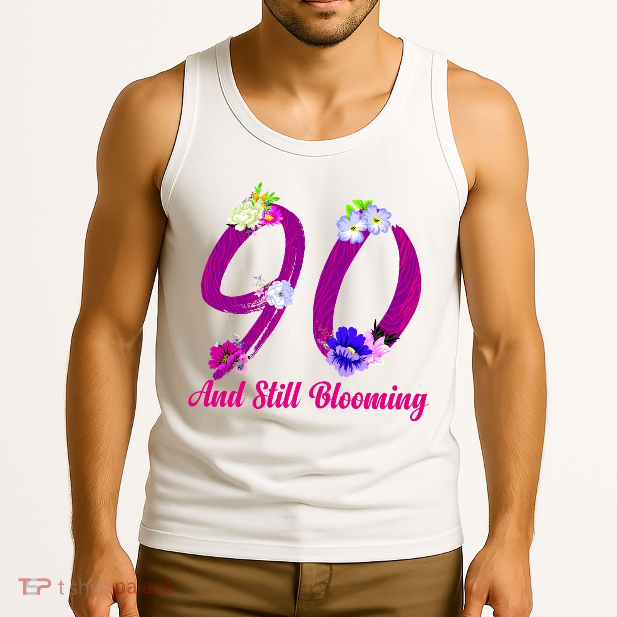 Still Blooming 90th Birthday Flowers Tank Top
