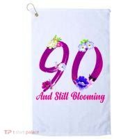 Still Blooming 90th Birthday Flowers Golf Towel thumb 0