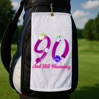 Still Blooming 90th Birthday Flowers Golf Towel thumb 2