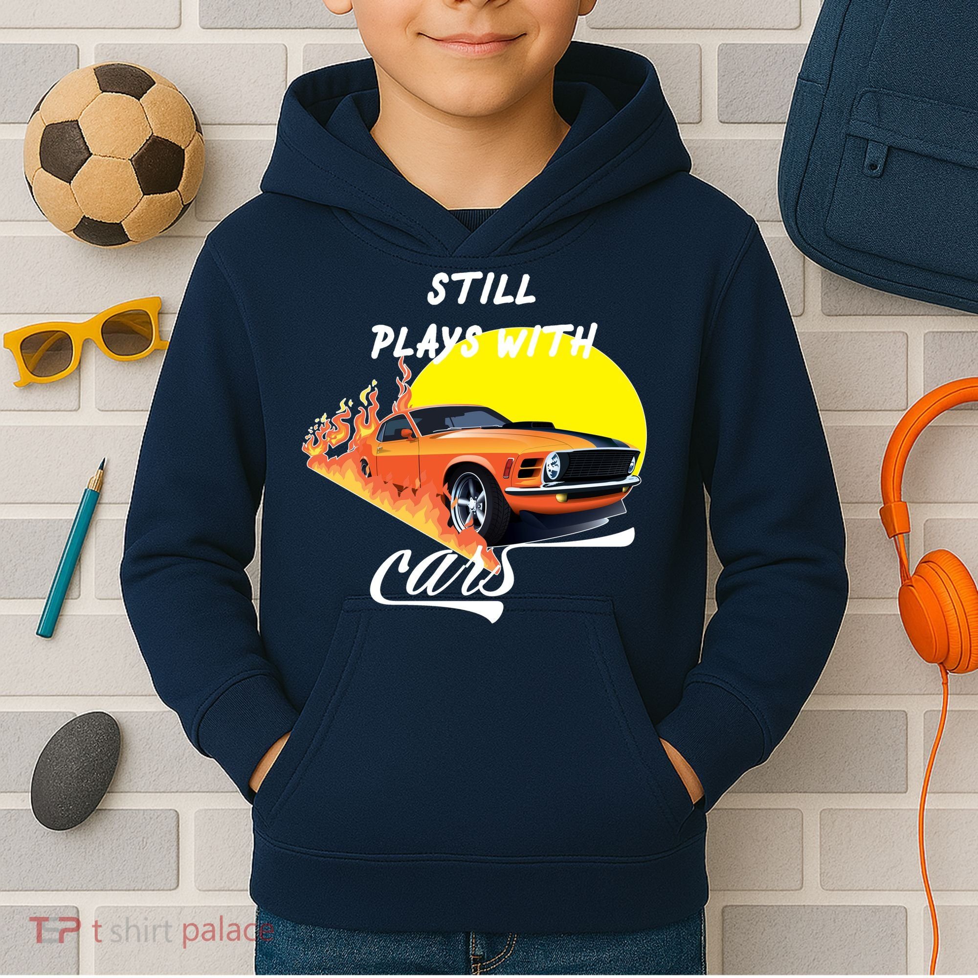 Still Plays With Cars Matching Family Kids Hoodie