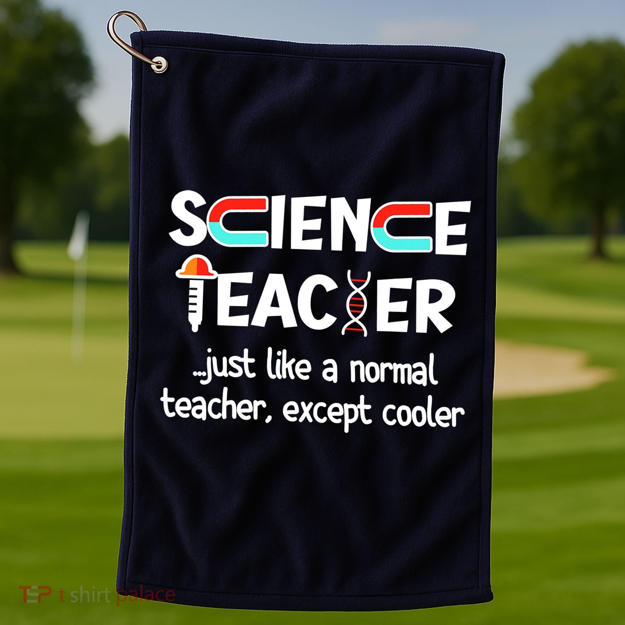 Science Teacher Just Like A Normal Teacher Funny Golf Towel