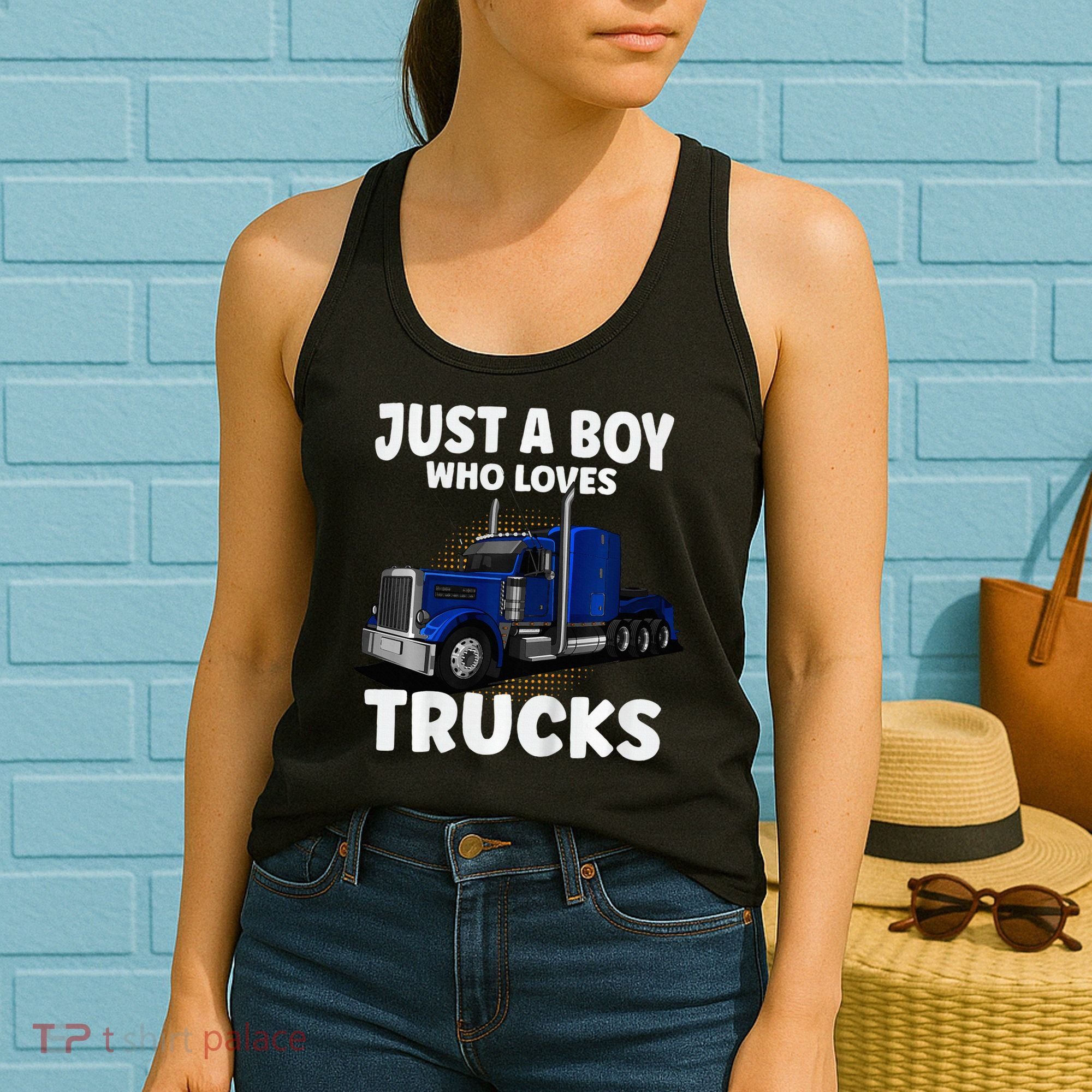 Semi Truck Just A Who Loves Trucks Cool Truck Women's Tank Top