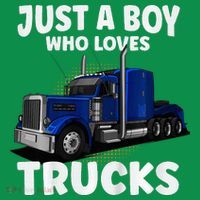 Semi Truck Just A Who Loves Trucks Cool Truck Long Sleeve Shirt thumb 2
