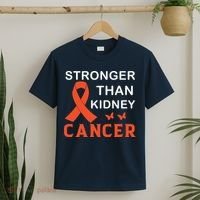 Stronger Than Kidney Cancer Breast Cancer Awareness T-Shirt thumb 2