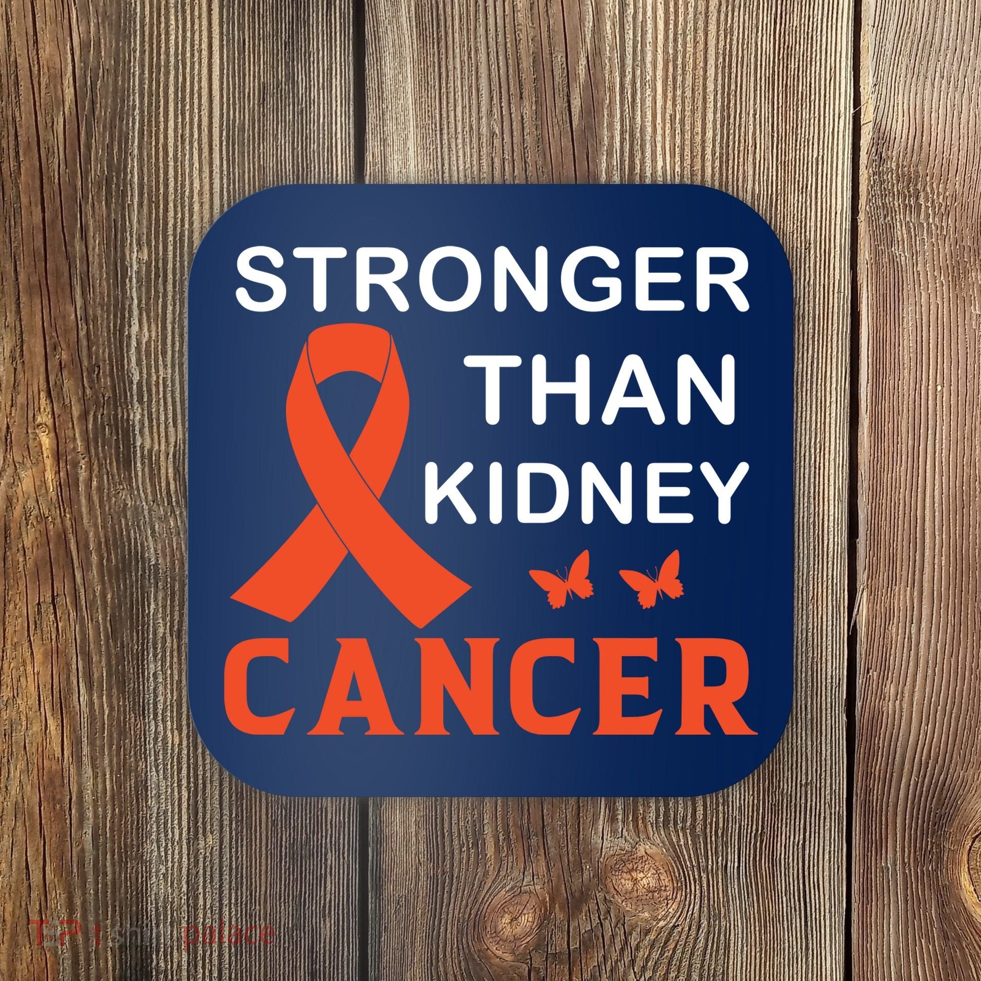 Stronger Than Kidney Cancer Breast Cancer Awareness Coaster