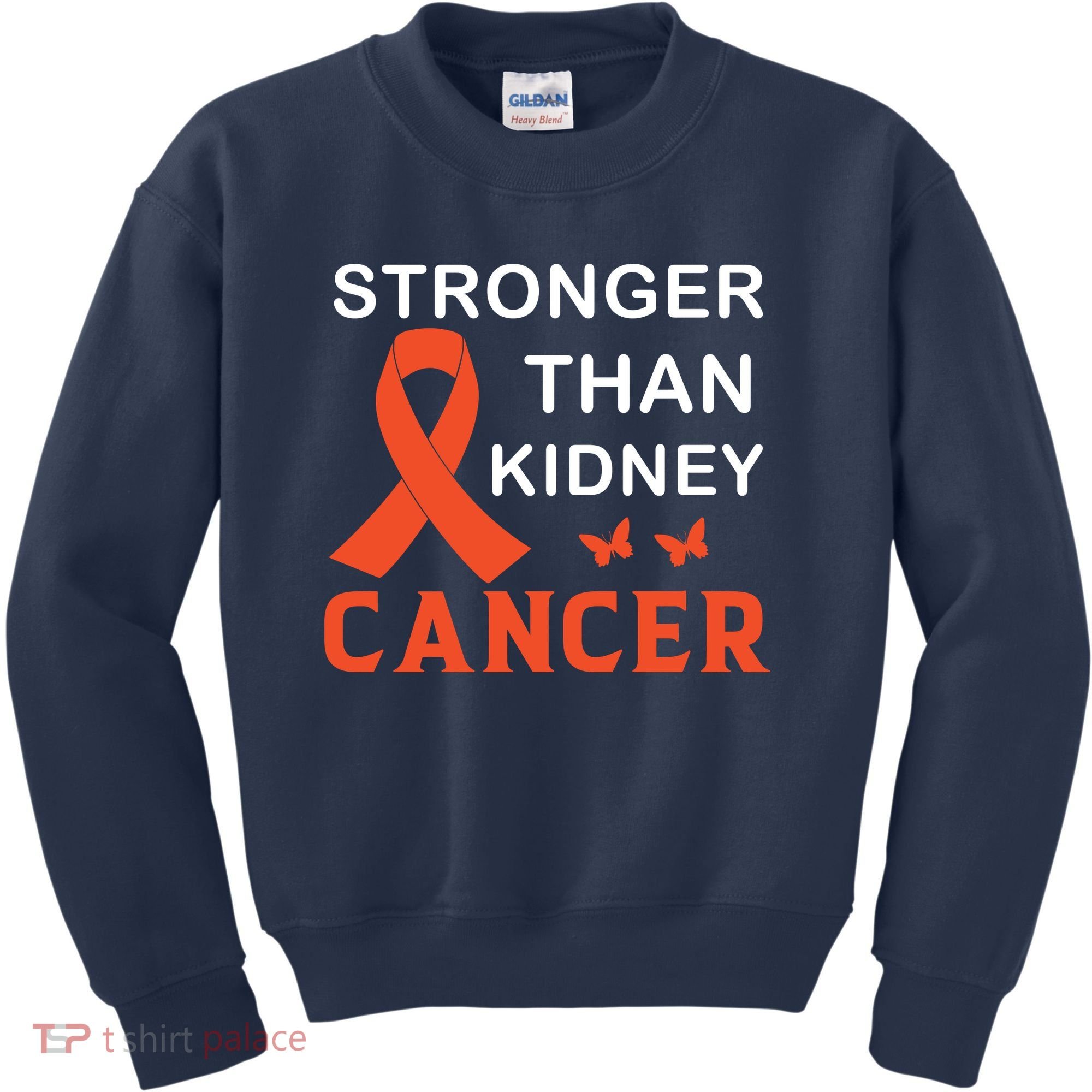 Stronger Than Kidney Cancer Breast Cancer Awareness Kids Sweatshirt