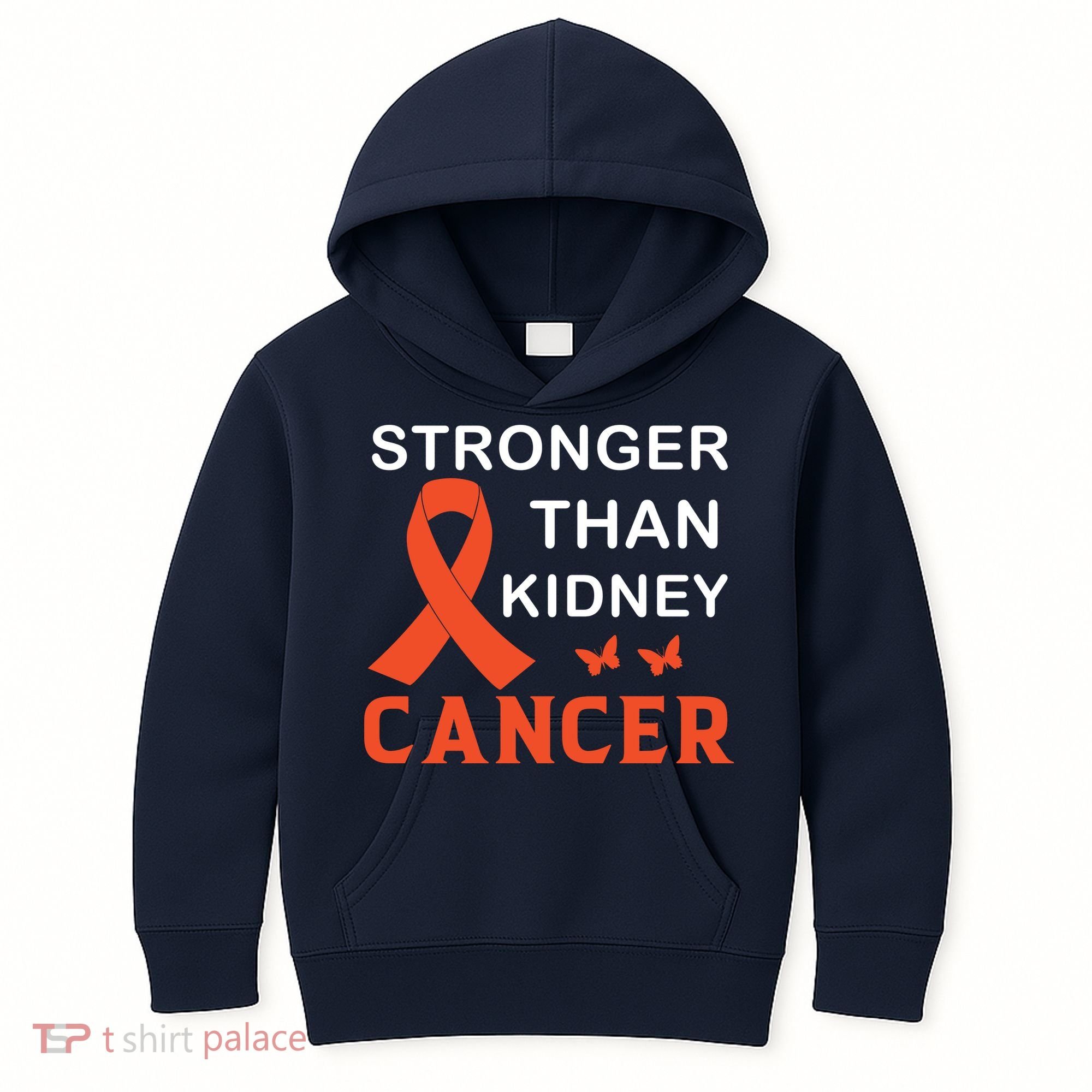 Stronger Than Kidney Cancer Breast Cancer Awareness Kids Hoodie
