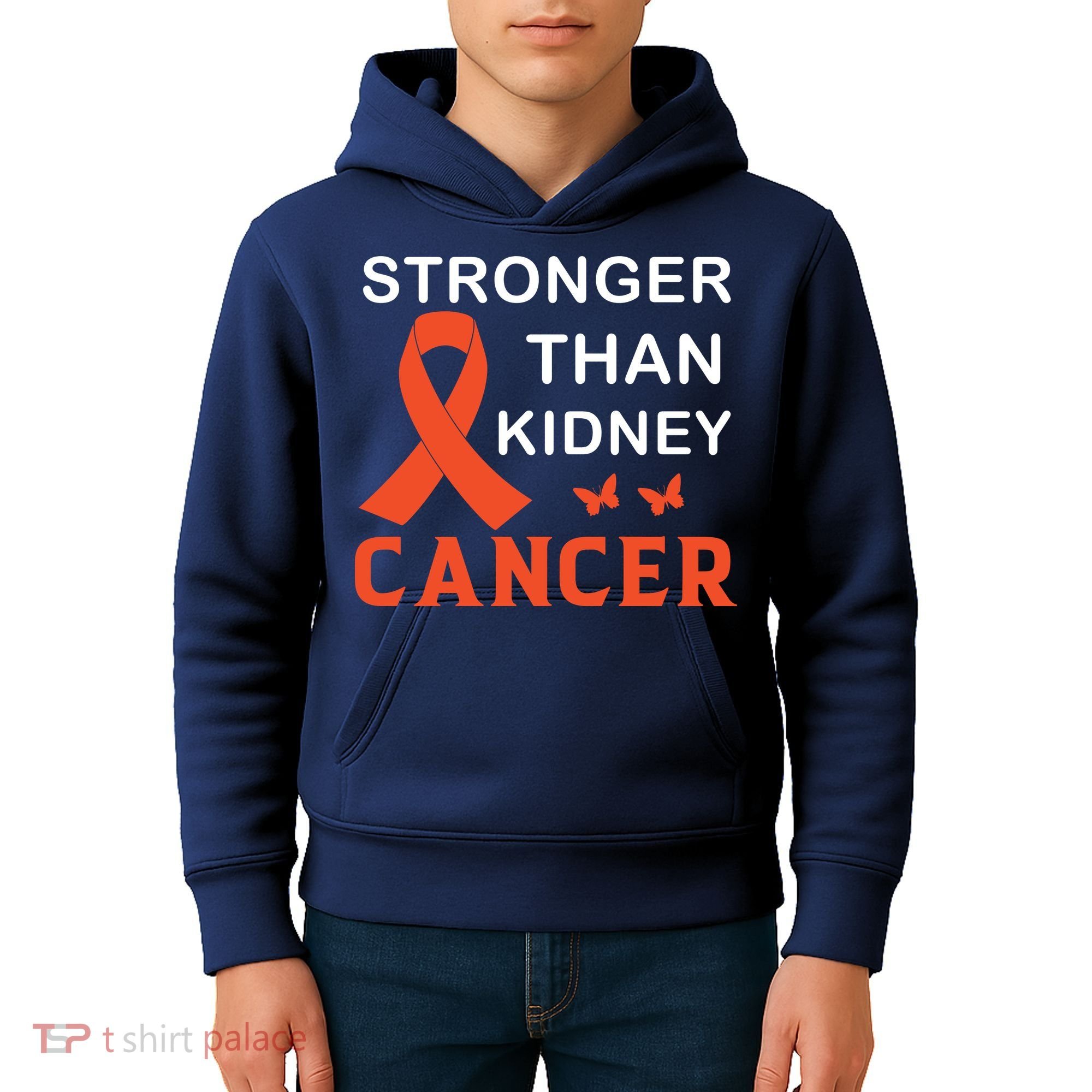 Stronger Than Kidney Cancer Breast Cancer Awareness Kids Hoodie