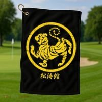 Shotokan Tiger Karate Symbol Gift Gold Martial Art Gift Golf Towel thumb 1