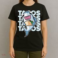 Shark Taco Kawaii Neko Anime Mexican food  T-Shirt thumb 4