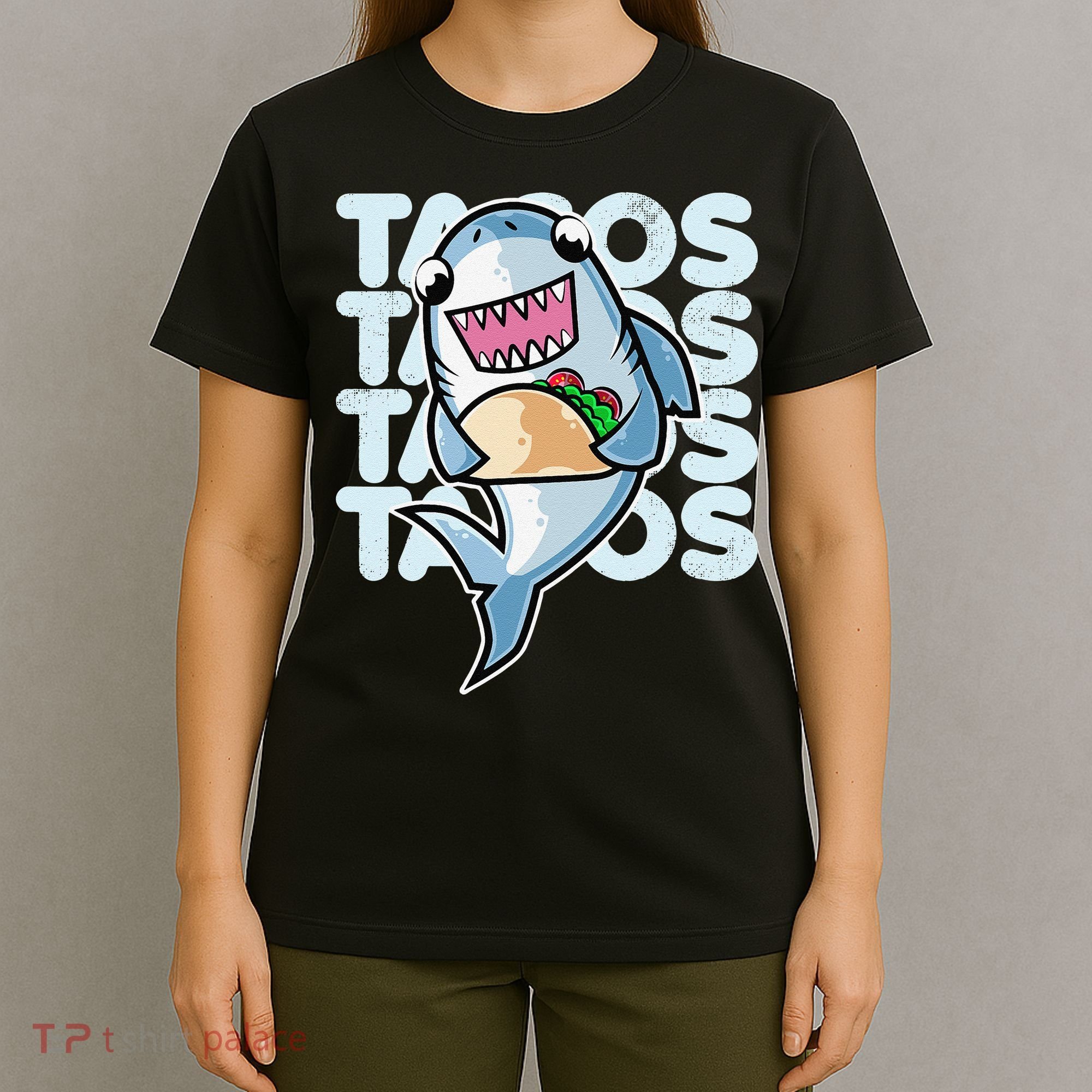Shark Taco Kawaii Neko Anime Mexican food  T-Shirt
