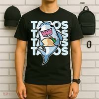 Shark Taco Kawaii Neko Anime Mexican food  T-Shirt thumb 6