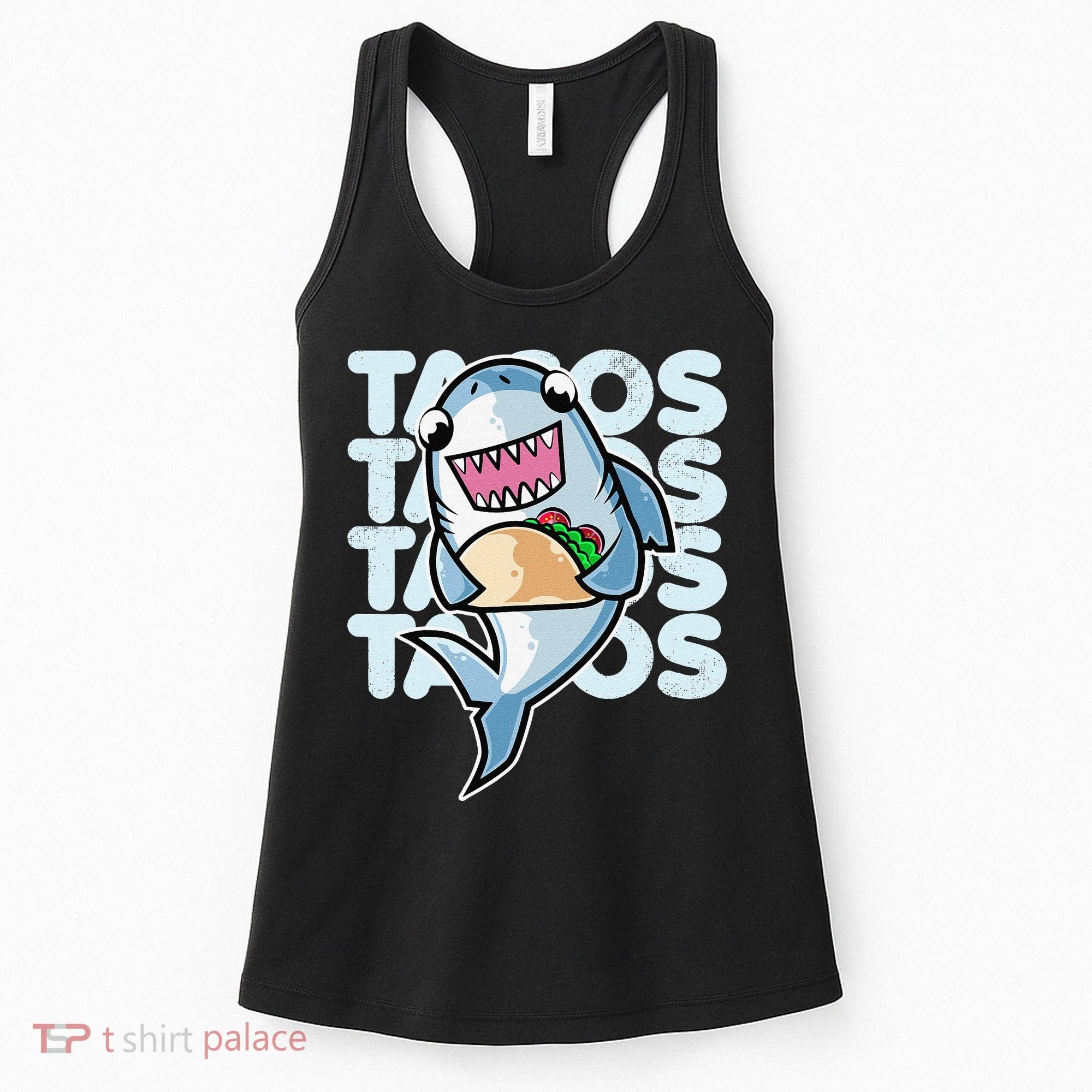 Shark Taco Kawaii Neko Anime Mexican food  Women's Tank Top