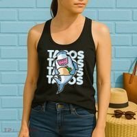Shark Taco Kawaii Neko Anime Mexican food  Women's Tank Top thumb 2