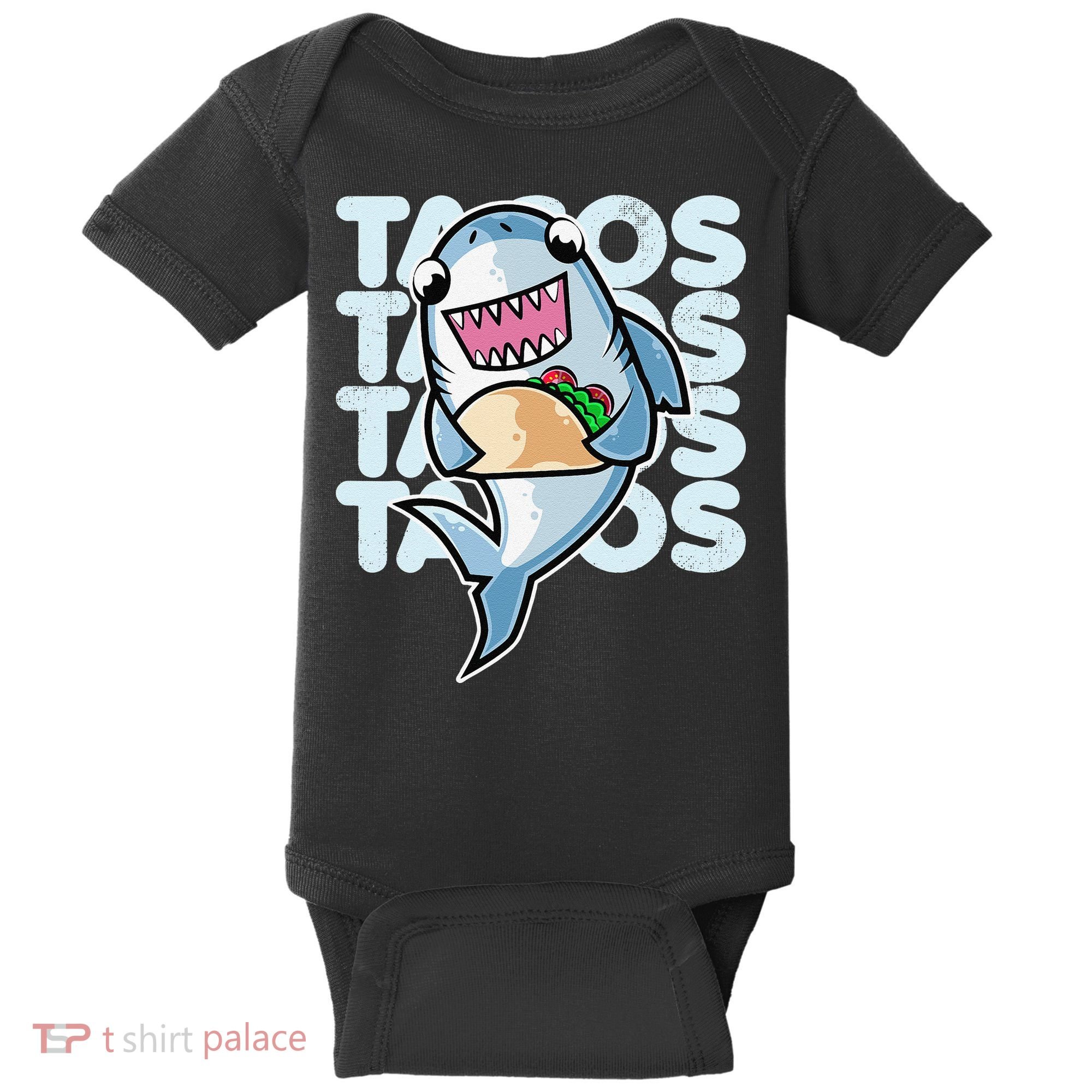 Shark Taco Kawaii Neko Anime Mexican food  Baby Bodysuit