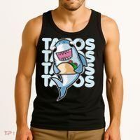 Shark Taco Kawaii Neko Anime Mexican food  Tank Top thumb 3