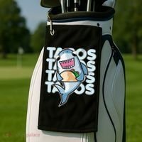 Shark Taco Kawaii Neko Anime Mexican food  Golf Towel thumb 2