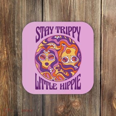 Stay Trippy Little Hippie Retro 60s Coaster