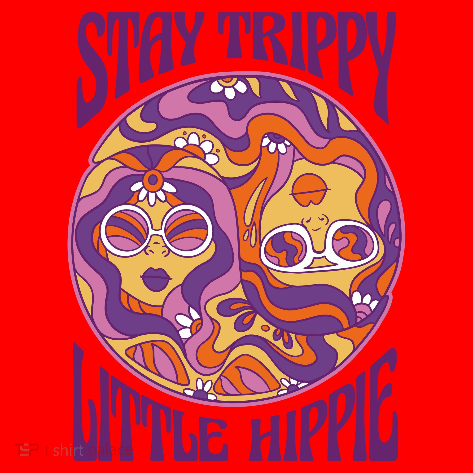 Stay Trippy Little Hippie Retro 60s Santa Hat