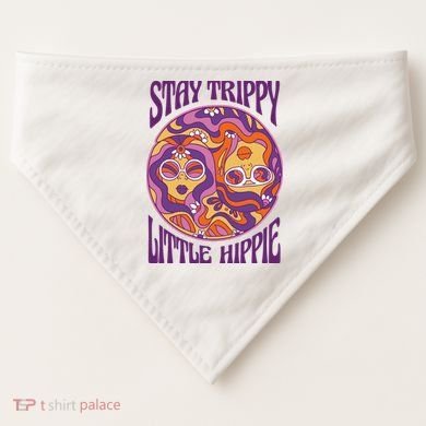 Stay Trippy Little Hippie Retro 60s USA-Made Doggie Bandana