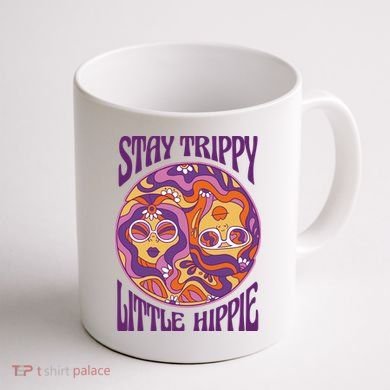 Stay Trippy Little Hippie Retro 60s Coffee Mug back