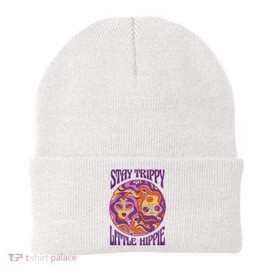 Stay Trippy Little Hippie Retro 60s Beanie